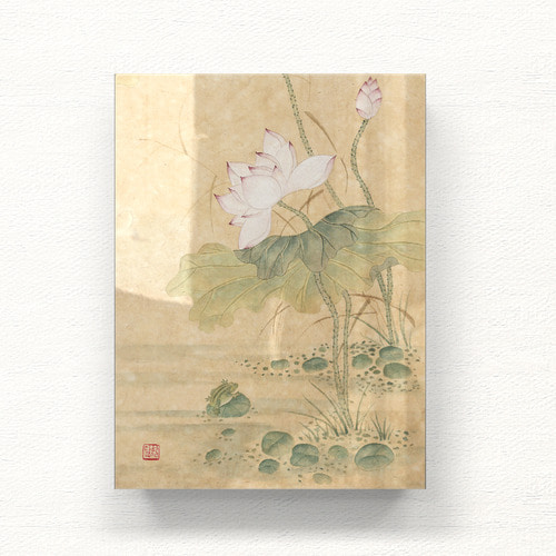 귀여운 개구리와 연꽃 아크릴 일러스트 그림액자by하얀달(350397)
