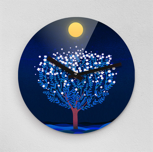 [리플렉스] 동글작가 달과 나무 아크릴벽시계 (68053)