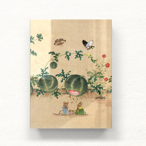 수박과 들쥐가족 아크릴 일러스트 그림액자by하얀달(332608)