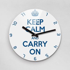 KEEP CALM AND CARRY ON 무소음벽시계(대) KYE280-WH