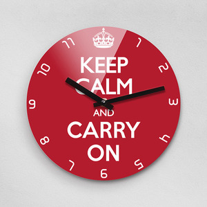 KEEP CALM AND CARRY ON 무소음벽시계(대) KYE280-RD