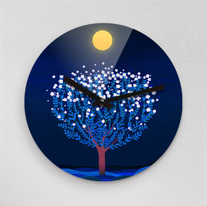 [리플렉스] 동글작가 달과 나무 아크릴벽시계 (68053)